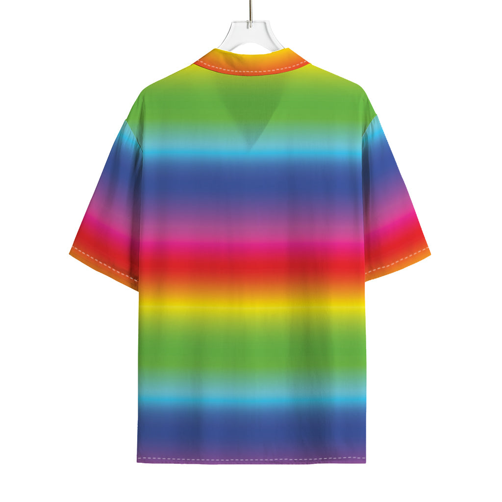 Rainbow Print Rayon Hawaiian Shirt