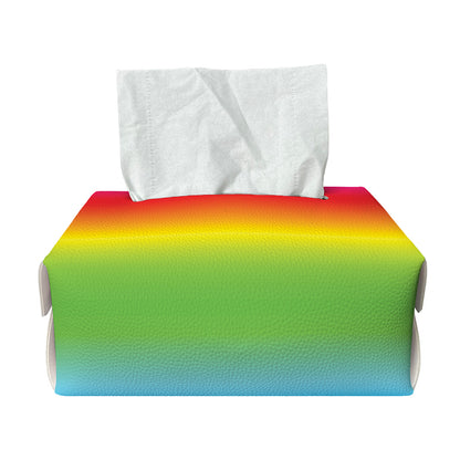Rainbow Print Rectangle Tissue Box Cover