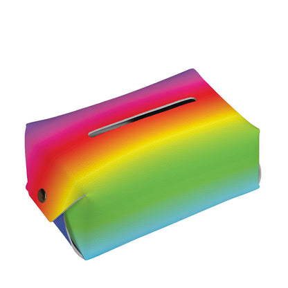 Rainbow Print Rectangle Tissue Box Cover