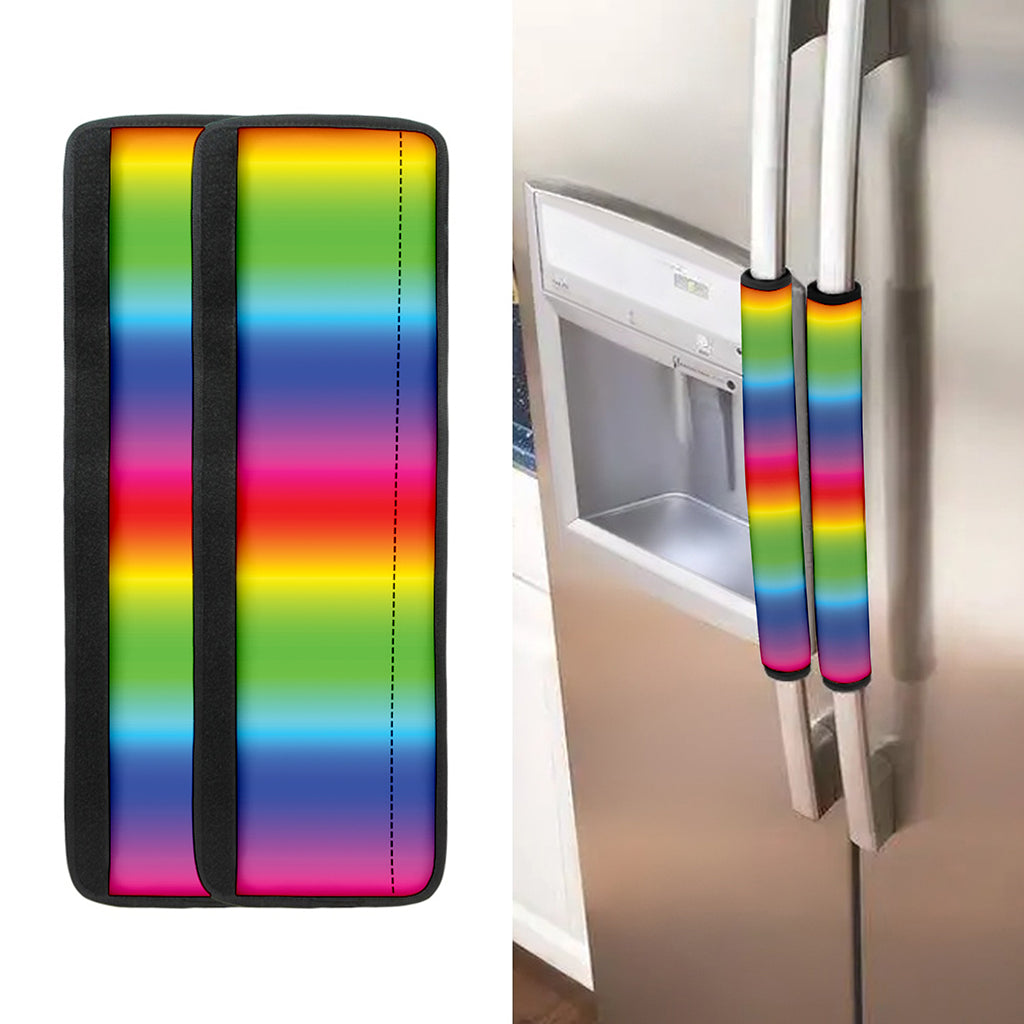 Rainbow Print Refrigerator Handle Covers