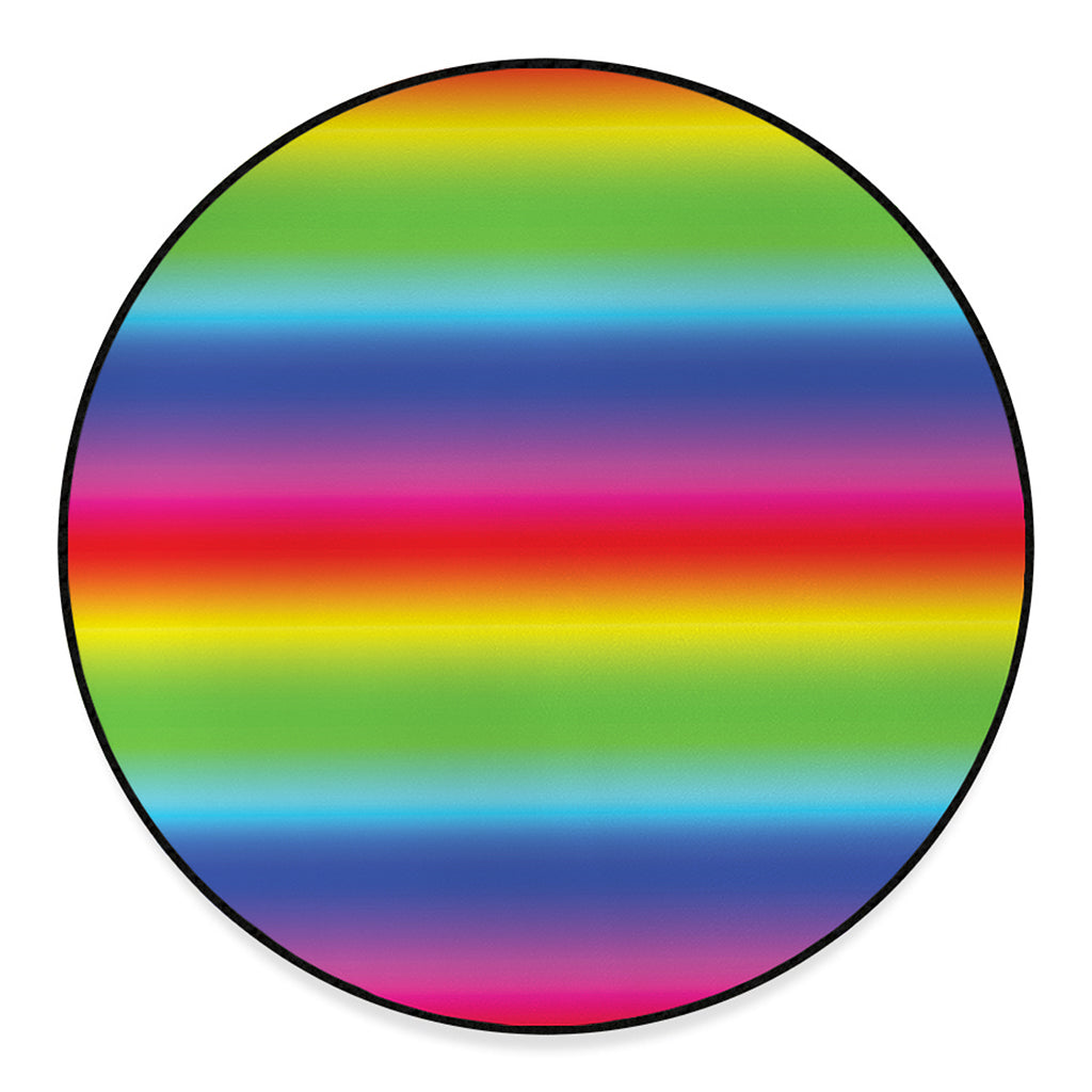 Rainbow Print Round Floor Mat