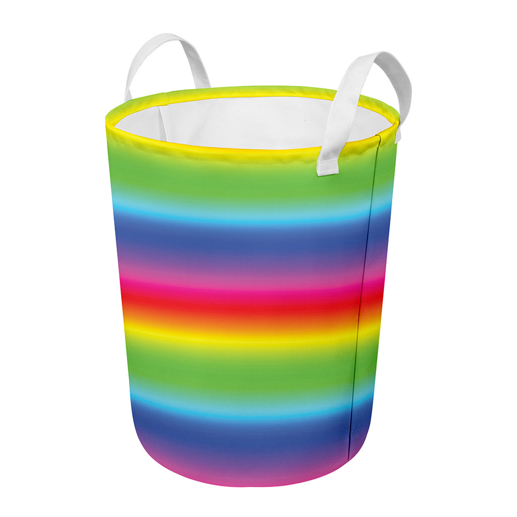 Rainbow Print Round Laundry Basket