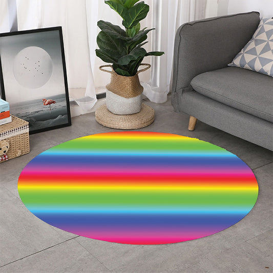 Rainbow Print Round Rug