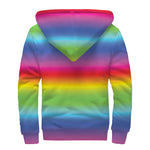 Rainbow Print Sherpa Lined Zip Up Hoodie