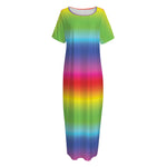 Rainbow Print Short Sleeve Long Nightdress