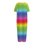 Rainbow Print Short Sleeve Long Nightdress