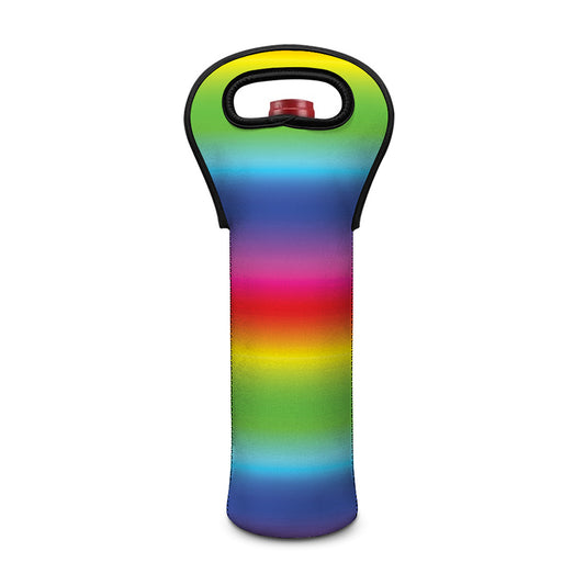 Rainbow Print Single Neoprene Wine Tote