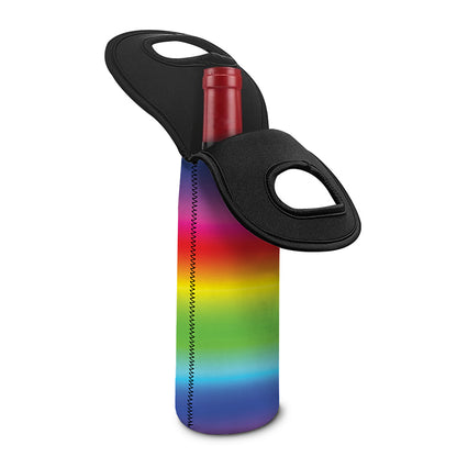 Rainbow Print Single Neoprene Wine Tote
