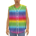 Rainbow Print Sleeveless Baseball Jersey