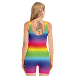 Rainbow Print Sleeveless One Piece Swimsuit