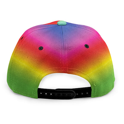 Rainbow Print Snapback Cap
