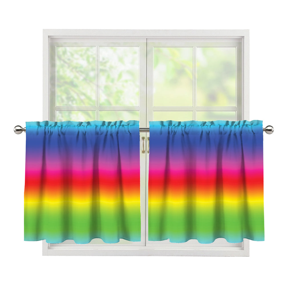 Rainbow Print Tier Curtains
