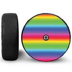 Rainbow Print Tire Cover With Camera Hole