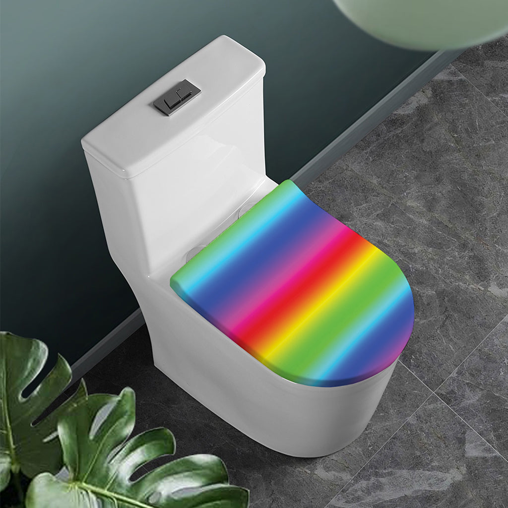 Rainbow Print Toilet Lid Cover