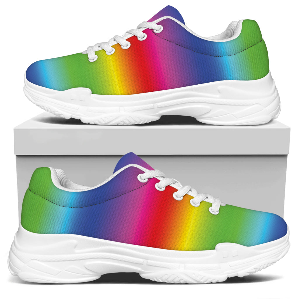 Rainbow Print White Chunky Shoes