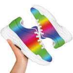 Rainbow Print White Chunky Shoes