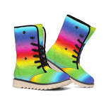 Rainbow Print Winter Boots
