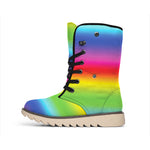 Rainbow Print Winter Boots