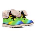 Rainbow Print Winter Boots