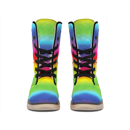Rainbow Print Winter Boots