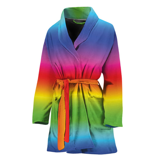 Rainbow Print Women's Bathrobe
