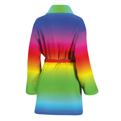 Rainbow Print Women's Bathrobe