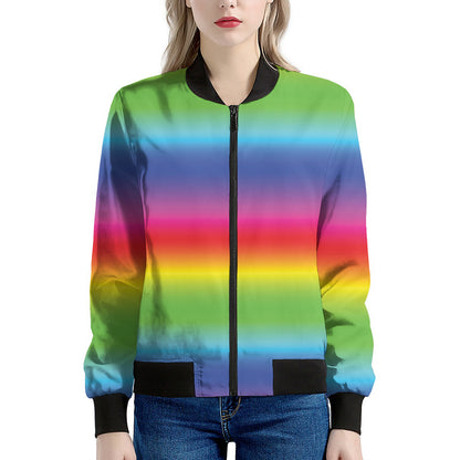 Rainbow Print Women's Bomber Jacket