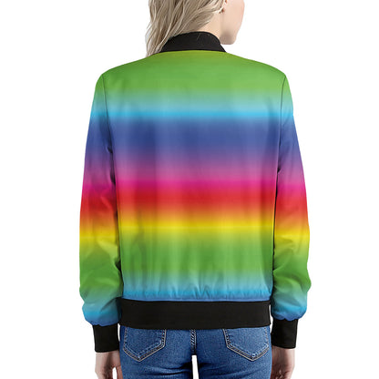 Rainbow Print Women's Bomber Jacket