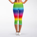 Rainbow Print Women's Capri Leggings