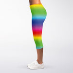 Rainbow Print Women's Capri Leggings