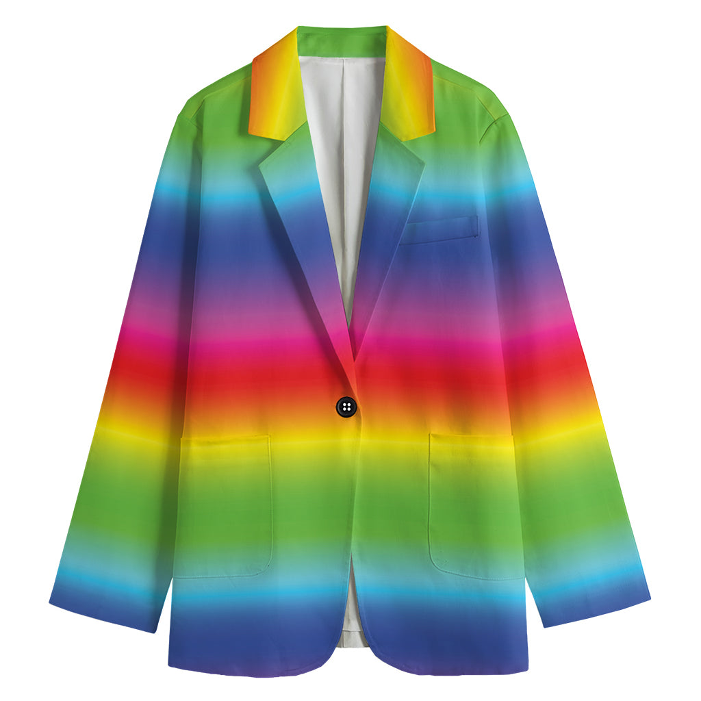 Rainbow Print Women's Cotton Blazer
