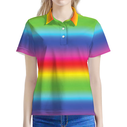 Rainbow Print Women's Polo Shirt