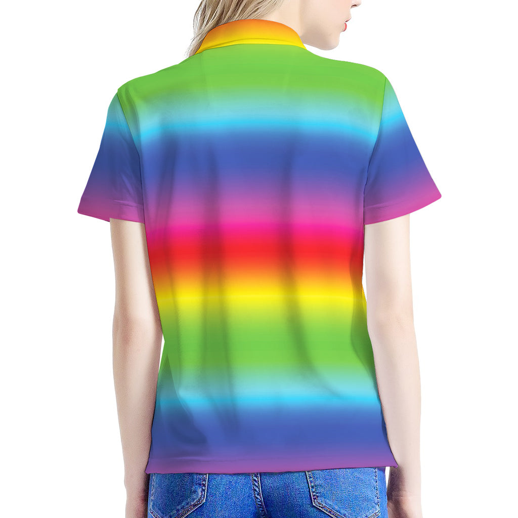 Rainbow Print Women's Polo Shirt