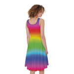 Rainbow Print Women's Sleeveless Dress