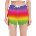 Rainbow Print Women's Split Running Shorts
