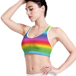 Rainbow Print Women's Sports Bra
