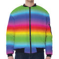 Rainbow Print Zip Sleeve Bomber Jacket