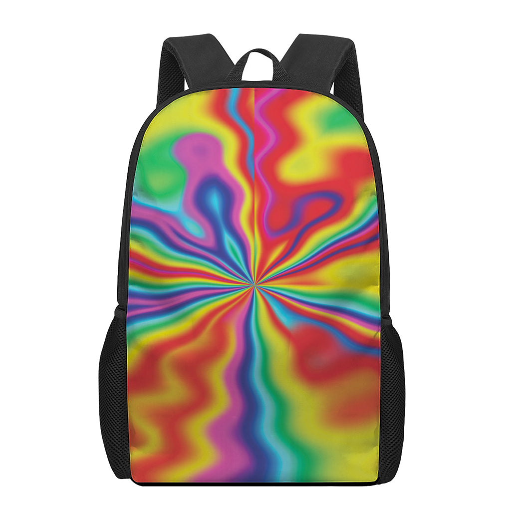 Rainbow Psychedelic Print 17 Inch Backpack