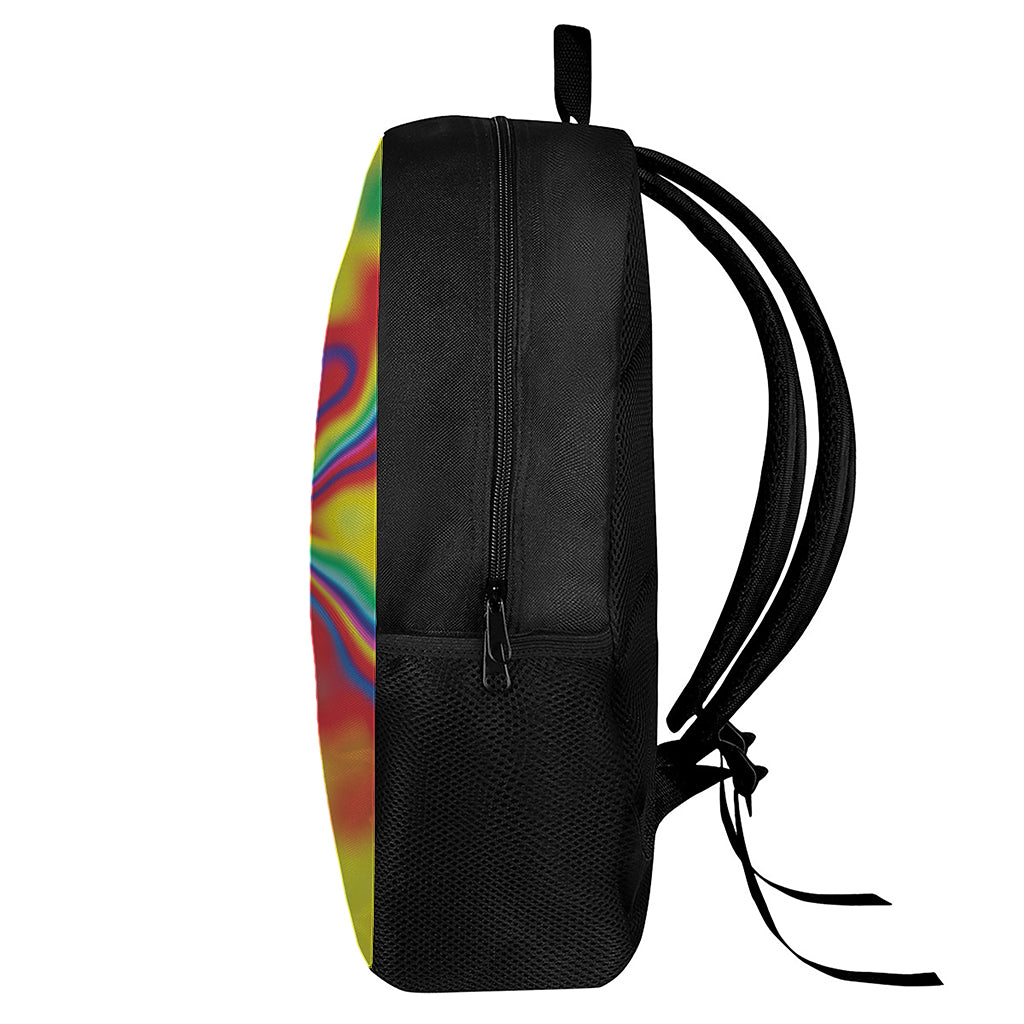 Rainbow Psychedelic Print 17 Inch Backpack