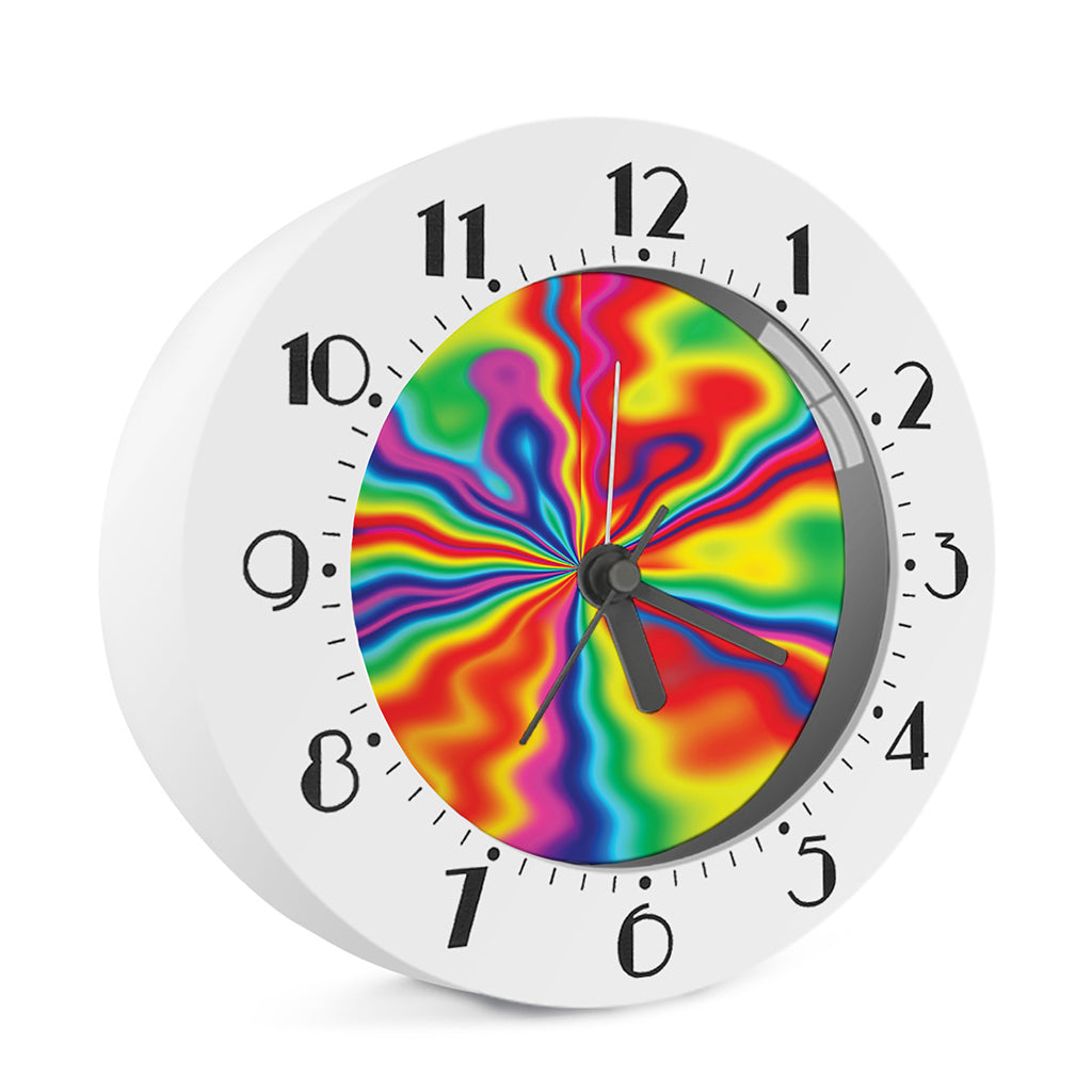 Rainbow Psychedelic Print Alarm Clock