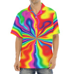 Rainbow Psychedelic Print Aloha Shirt