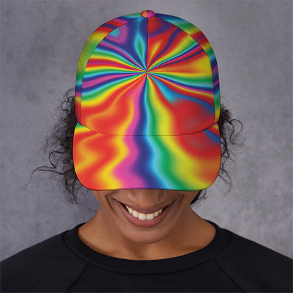 Rainbow Psychedelic Print Baseball Cap