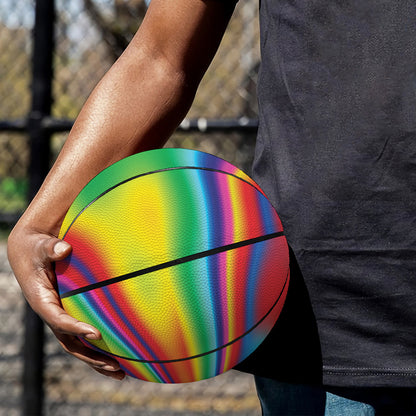 Rainbow Psychedelic Print Basketball