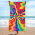 Rainbow Psychedelic Print Beach Towel