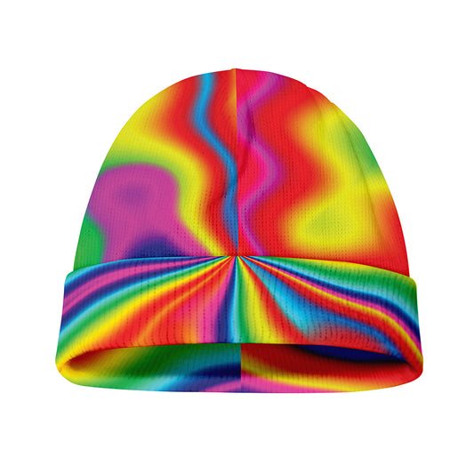 Rainbow Psychedelic Print Beanie
