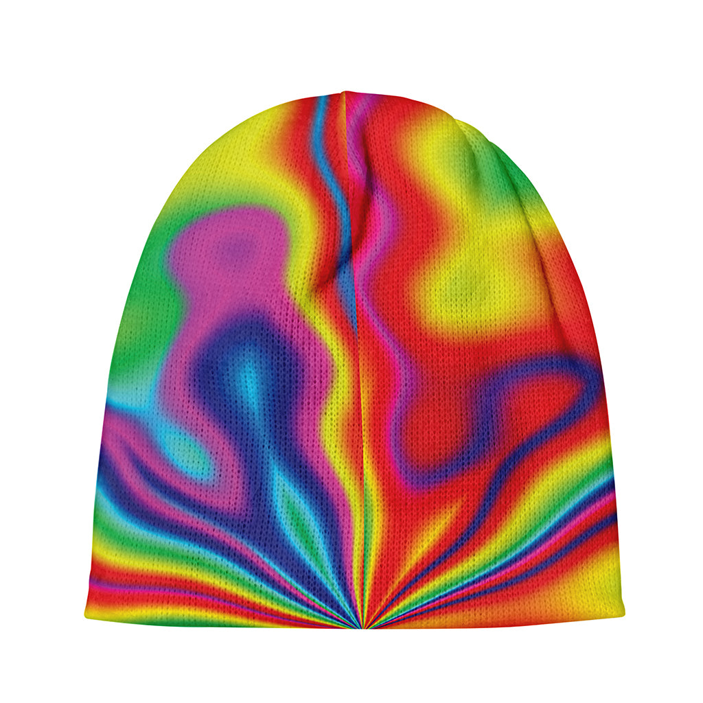 Rainbow Psychedelic Print Beanie