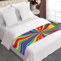 Rainbow Psychedelic Print Bed Runner