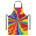 Rainbow Psychedelic Print Bib Apron With Pocket