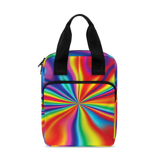 Rainbow Psychedelic Print Bible Tote Bag