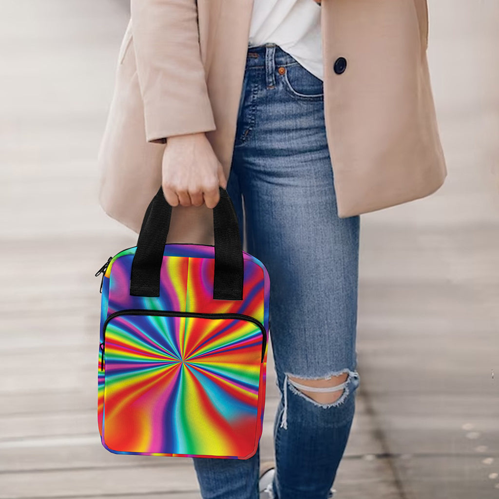 Rainbow Psychedelic Print Bible Tote Bag